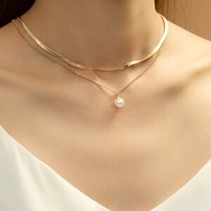 Classic Gold Layered Pearl Necklace